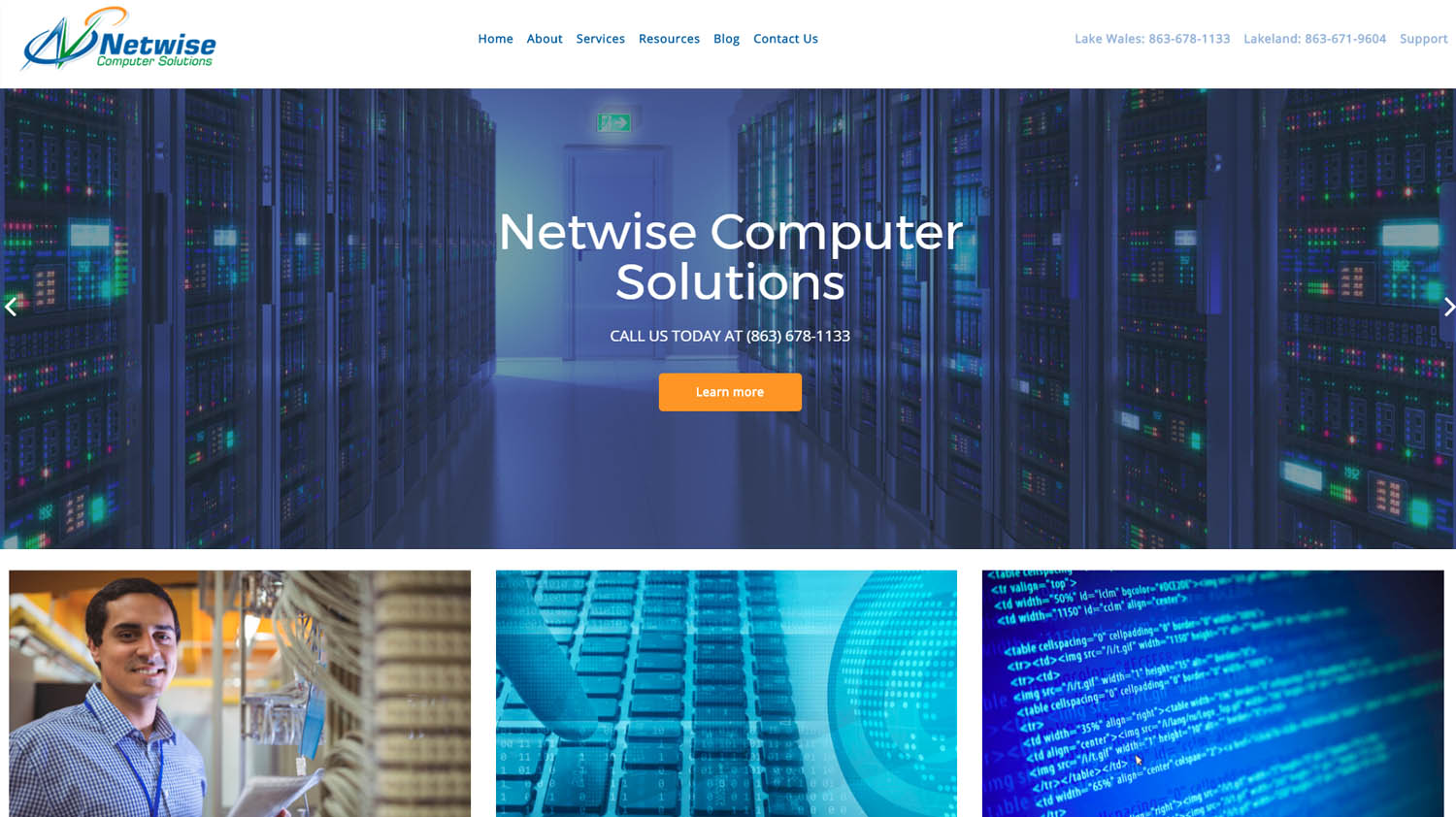 Florida Web Design for a Computer Services Company